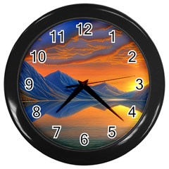 Glorious Sunset Wall Clock (black) by GardenOfOphir