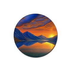 Glorious Sunset Rubber Coaster (Round)