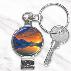 Glorious Sunset Nail Clippers Key Chain by GardenOfOphir