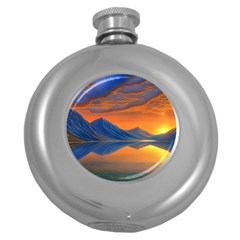 Glorious Sunset Round Hip Flask (5 oz)