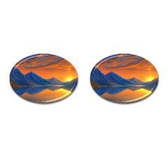 Glorious Sunset Cufflinks (oval) by GardenOfOphir