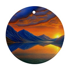 Glorious Sunset Round Ornament (two Sides) by GardenOfOphir