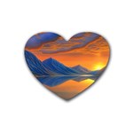 Glorious Sunset Rubber Heart Coaster (4 pack) Front