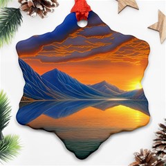 Glorious Sunset Snowflake Ornament (two Sides) by GardenOfOphir