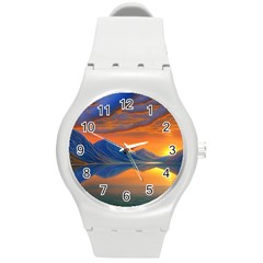 Glorious Sunset Round Plastic Sport Watch (M)