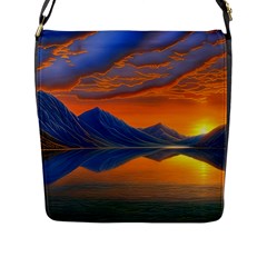 Glorious Sunset Flap Closure Messenger Bag (l) by GardenOfOphir