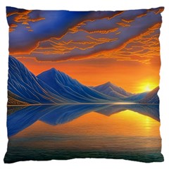 Glorious Sunset Large Cushion Case (one Side) by GardenOfOphir