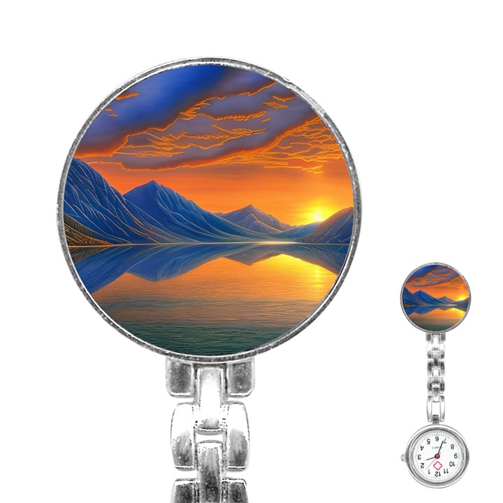 Glorious Sunset Stainless Steel Nurses Watch