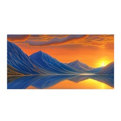 Glorious Sunset Satin Wrap 35  X 70  by GardenOfOphir