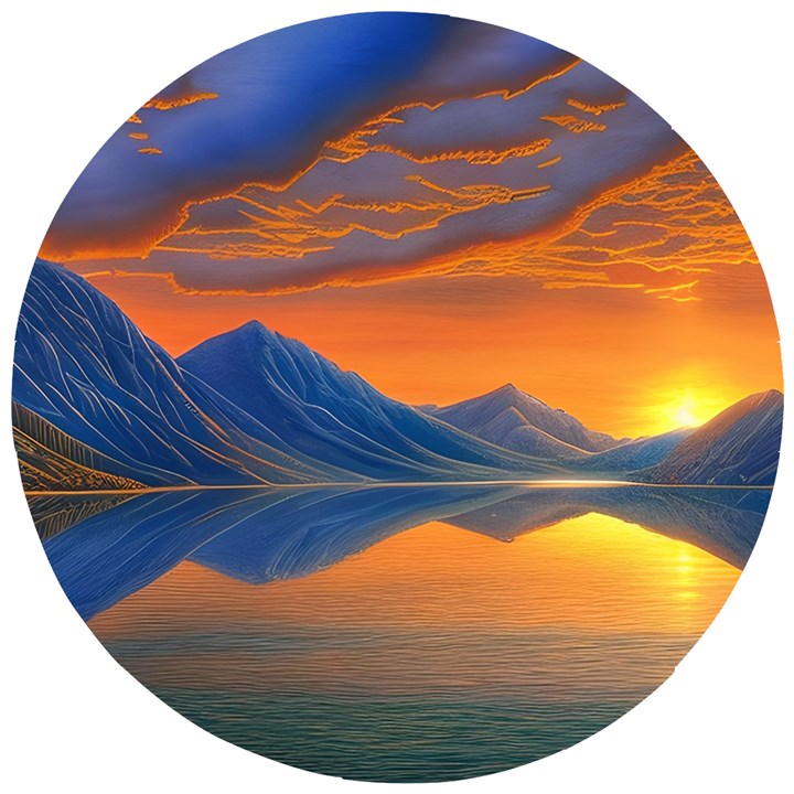 Glorious Sunset Wooden Puzzle Round