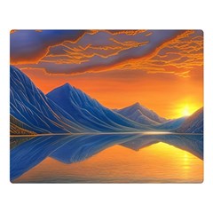 Glorious Sunset One Side Premium Plush Fleece Blanket (large)