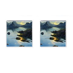 Incredible Sunset Cufflinks (square) by GardenOfOphir