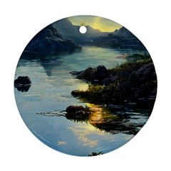 Incredible Sunset Round Ornament (two Sides) by GardenOfOphir