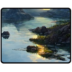 Incredible Sunset One Side Fleece Blanket (medium) by GardenOfOphir