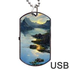 Incredible Sunset Dog Tag Usb Flash (one Side) by GardenOfOphir