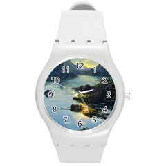 Incredible Sunset Round Plastic Sport Watch (m) by GardenOfOphir