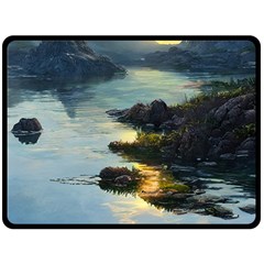 Incredible Sunset Fleece Blanket (large) by GardenOfOphir