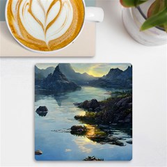 Incredible Sunset Uv Print Square Tile Coaster  by GardenOfOphir