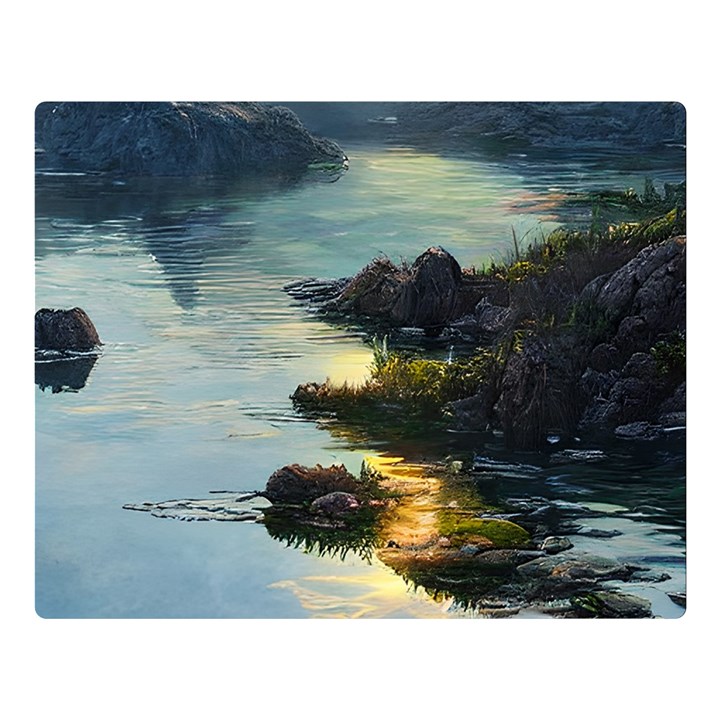 Incredible Sunset One Side Premium Plush Fleece Blanket (Large)