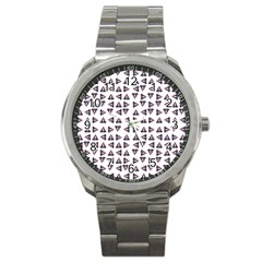 Happy Hound Funny Cute Gog Pattern Sport Metal Watch by dflcprintsclothing