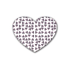 Happy Hound Funny Cute Gog Pattern Rubber Heart Coaster (4 Pack) by dflcprintsclothing