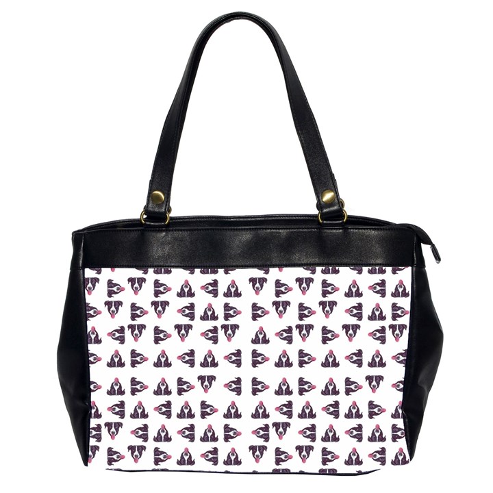 Happy Hound Funny Cute Gog Pattern Oversize Office Handbag (2 Sides)