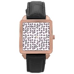 Happy Hound Funny Cute Gog Pattern Rose Gold Leather Watch 