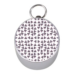 Happy Hound Funny Cute Gog Pattern Mini Silver Compasses by dflcprintsclothing