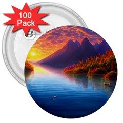 Immaculate Sunset 3  Buttons (100 pack) 