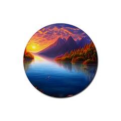 Immaculate Sunset Rubber Coaster (round) by GardenOfOphir