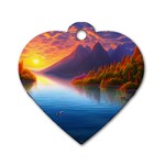 Immaculate Sunset Dog Tag Heart (Two Sides) Front