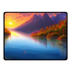 Immaculate Sunset One Side Fleece Blanket (small) by GardenOfOphir