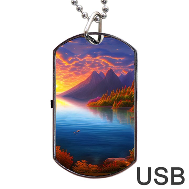 Immaculate Sunset Dog Tag USB Flash (Two Sides)