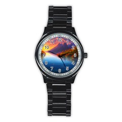 Immaculate Sunset Stainless Steel Round Watch by GardenOfOphir