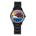 Immaculate Sunset Stainless Steel Round Watch Front