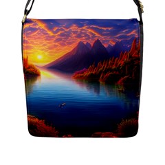 Immaculate Sunset Flap Closure Messenger Bag (L)