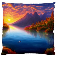 Immaculate Sunset Large Premium Plush Fleece Cushion Case (One Side)