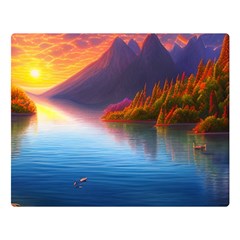 Immaculate Sunset Premium Plush Fleece Blanket (large) by GardenOfOphir