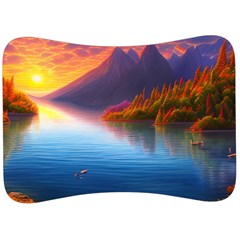 Immaculate Sunset Velour Seat Head Rest Cushion by GardenOfOphir