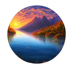 Immaculate Sunset Mini Round Pill Box by GardenOfOphir