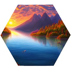 Immaculate Sunset Wooden Puzzle Hexagon