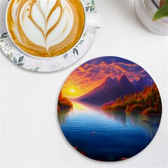 Immaculate Sunset UV Print Round Tile Coaster