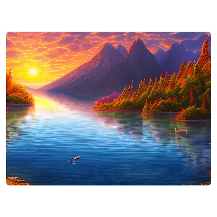 Immaculate Sunset One Side Premium Plush Fleece Blanket (Extra Small)