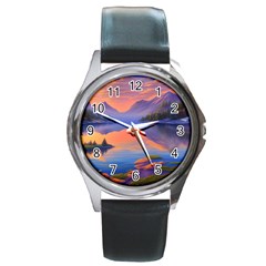 Loveliest Sunset Round Metal Watch by GardenOfOphir