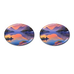 Loveliest Sunset Cufflinks (oval) by GardenOfOphir