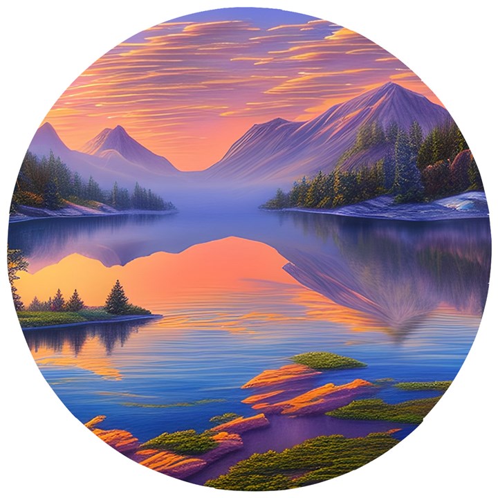 Loveliest Sunset Wooden Puzzle Round