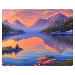 Loveliest Sunset One Side Premium Plush Fleece Blanket (medium) by GardenOfOphir