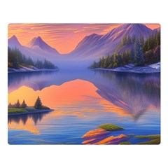 Loveliest Sunset One Side Premium Plush Fleece Blanket (large)