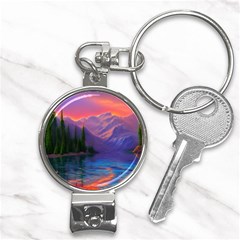 Magnificent Sunset Nail Clippers Key Chain by GardenOfOphir