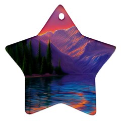 Magnificent Sunset Star Ornament (two Sides) by GardenOfOphir